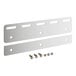 A close-up of a Lavex metal plate with screws and bolts.