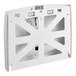 A white plastic surface-mounted Scott Series I half fold toilet seat cover dispenser with a white cover with holes.