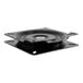 A black round swivel plate with a silver circle.