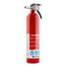A close up of a red First Alert Home Fire Extinguisher container with nozzle.