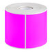 A roll of pink rectangular paper labels with a white background.