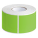 A roll of Lavex fluorescent green rectangular labels with white edges.