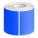 A roll of light blue rectangular labels with white stripes.