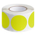 A roll of yellow circles with white borders.