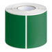 A roll of green rectangular Lavex inventory labels with white paper.