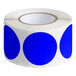 A roll of Lavex dark blue paper circles.