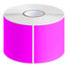 A roll of Lavex fluorescent pink rectangular inventory labels.
