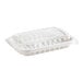 A white plastic Pactiv MealMaster container with a lid.