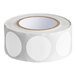 A roll of white paper with white circles with a brown border.