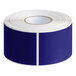 A roll of Lavex dark blue rectangular inventory labels with white text.