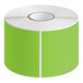 A roll of Lavex fluorescent green rectangular labels with white stripes.