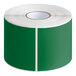 A roll of green rectangular Lavex inventory labels with white paper.