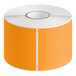 A roll of Lavex orange rectangular paper labels with white backing.