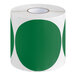 A roll of Lavex green and white round inventory labels.