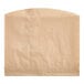 A close-up of a Bagcraft EcoCraft natural brown paper bag with a scalloped edge.
