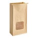 A brown paper Bagcraft tortilla chip bag with a transparent window.