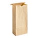 A brown paper Bagcraft coffee bag with a tin tie closure and white background.