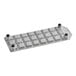 A silver rectangular Imperia ravioli mold with black screws.