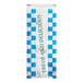A white Bagcraft foil meal bag with blue and white checkered print and the words "Fresh and Delicious" in blue.