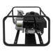 A Pacer Pumps metal water transfer pump with a black and silver engine and black frame.