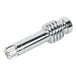 A silver metal T&S spindle with a round metal cap.
