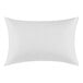 A white rectangular pillow with a white background.