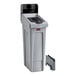 A grey Rubbermaid Slim Jim single-stream landfill station with a black plastic lid.