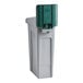 A white plastic Rubbermaid Slim Jim compost recycling station with green and grey lids.