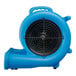 A blue Danby air blower with a black handle and metal grid.