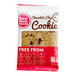 A package of Red Plate Foods vegan chocolate chip cookies with a red label.