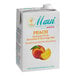 A white carton of Maui by Lyons Peach Smoothie Mix with a label showing a close up of a peach.