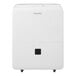 A white Danby dehumidifier with wheels and a black square button.