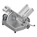 A Sirman automatic meat slicer with a metal blade.