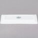 A white rectangular Libbey porcelain plate.
