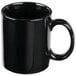 A Libbey black porcelain mug with a handle.