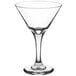 A Libbey martini glass with a clear stem and base.