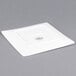 A Libbey Ultra Bright White Coupe Square Porcelain Plate with a white background.