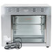 A stainless steel Vollrath countertop rotisserie oven with a glass door.