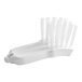 A white plastic brush with bristles on the end.