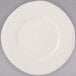 A white Libbey porcelain plate with a wide rim.