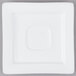 A white square Libbey porcelain saucer with a square center.