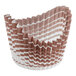 A brown and white striped Novacart baking cup.