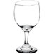 A close-up of a clear Libbey Embassy red wine glass.