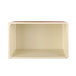 A white rectangular faux bamboo display riser.