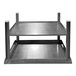 A stainless steel work table with an undershelf.