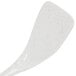 A white spatula with a bamboo handle.
