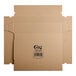 A Kraft cardboard Choice pizza box with a label.