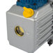 A small yellow and silver pump with a yellow knob.
