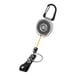 A KEY-BAK clear keychain with carabiner attached.