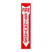 A red and white rectangular sign with white text reading "Fire Extinguisher" and a down arrow pointing to the right.